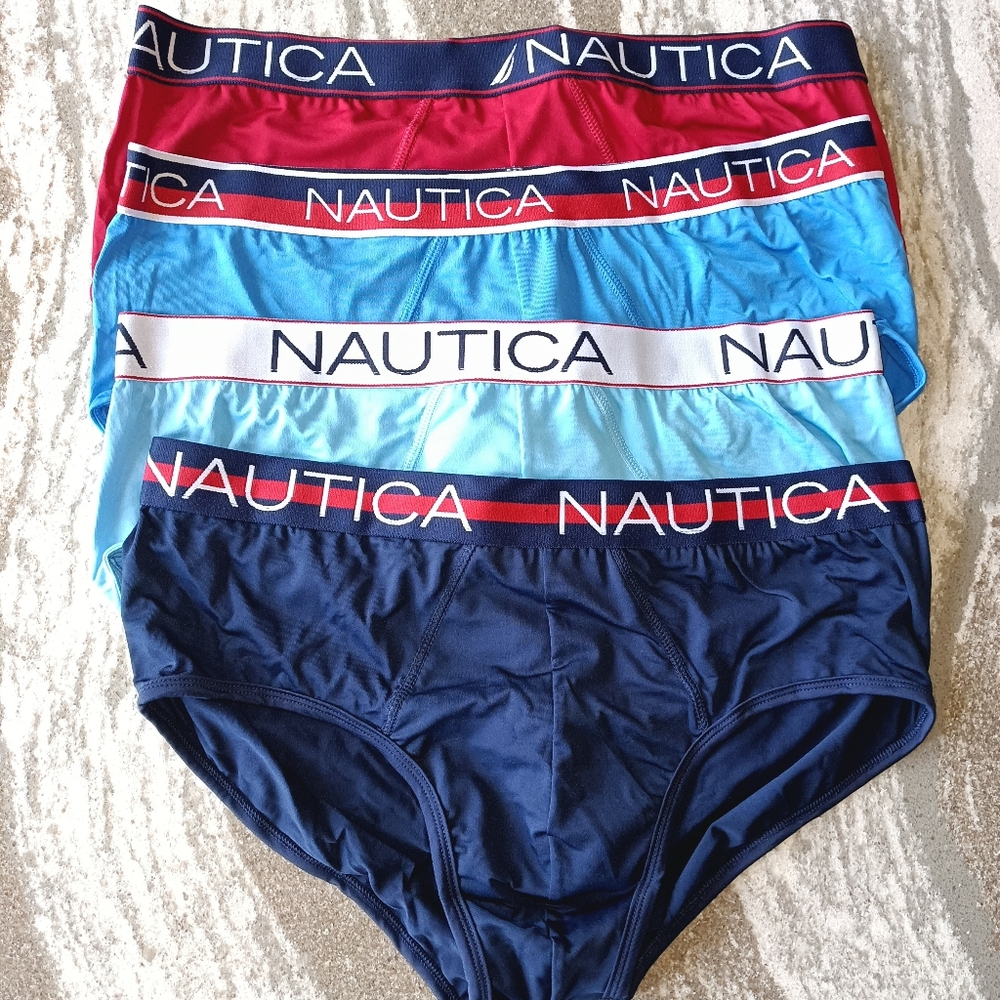 Nautica 4-Pack Men's Microfiber Briefs Under New Size Large